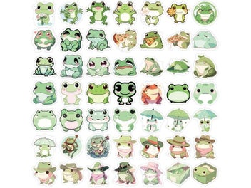 Listing 5 of 9 for 10/30/100PCS Cute Little Frog PVC Sticker Aesthetic Stationery School Supplies