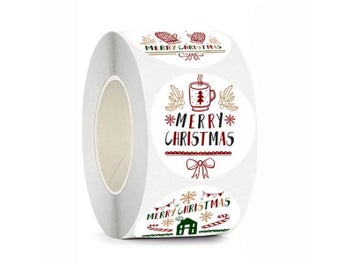 Listing 5 of 9 for 100-500pcs Merry Christmas Sticker Holiday Party New Year Decoration Gift Box