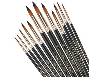 Listing 3 of 10 for 12pcs Professional Paint Brush Set Round Nylon Hair For Painting