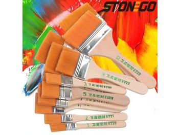 Listing 3 of 10 for 12PCS Nylon Paint Brushes Of Different Sizes Wooden Handles For Painting