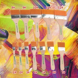Listing 4 of 10 for 12PCS Nylon Paint Brushes Of Different Sizes Wooden Handles For Painting