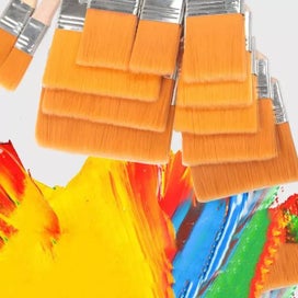 Listing 7 of 10 for 12PCS Nylon Paint Brushes Of Different Sizes Wooden Handles For Painting