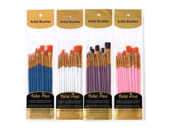 Listing 3 of 9 for 10 Pcs Full Set Nylon Hair Painting Brushes For Art Supplies