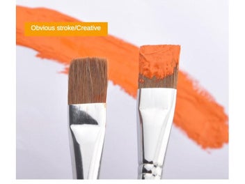 Listing 6 of 9 for 6pcs/set Weasel Hair Flat Peak Acrylic Art Brush For Painting Supplies