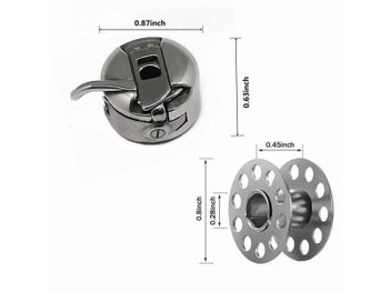 Listing 4 of 9 for 1 Pcs Bobbin Case 2 Pcs Metal Bobbins For Brother Janome Singer Sewing Machines