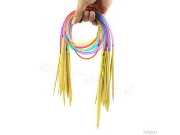 Listing 6 of 10 for 18Pacs 18Sizes 40cm 80cm Multicolor Tube Circular Carbonized Bamboo Knitting
