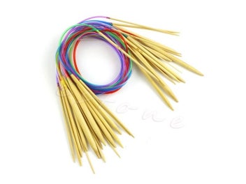 Listing 1 of 10 for 18Pacs 18Sizes 40cm 80cm Multicolor Tube Circular Carbonized Bamboo Knitting