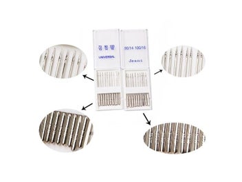 Listing 1 of 9 for 20pcs Home Sewing Machine Needles 70/10 90/14 100/16 DIY Jeans General Sewing