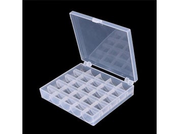 Listing 3 of 9 for 25 Slots Empty Bobbins Spools Box Sewing Machine Bobbin Case Covers Storage Box