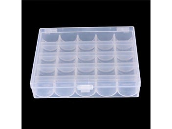 Listing 4 of 9 for 25 Slots Empty Bobbins Spools Box Sewing Machine Bobbin Case Covers Storage Box