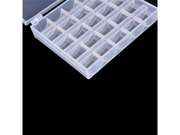 Listing 7 of 9 for 25 Slots Empty Bobbins Spools Box Sewing Machine Bobbin Case Covers Storage Box