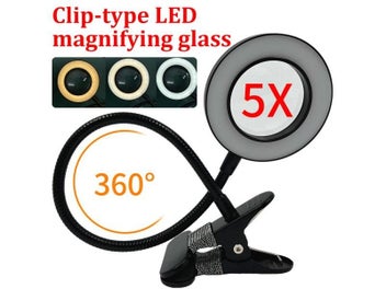 Listing 3 of 9 for Clip-Type Led Magnifying Glass Nail Beauty Light USB Cold Light Non-slip Clamp