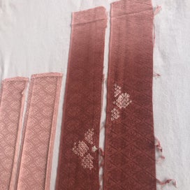 Listing 6 of 14 for Vintage Japanese Kimono Silk Panels X4 Fabric Pieces Shibori