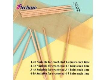 Listing 7 of 10 for Professionals Wig Hook For Ventilate Lace Front Wigs Long Wooden Handle Needle