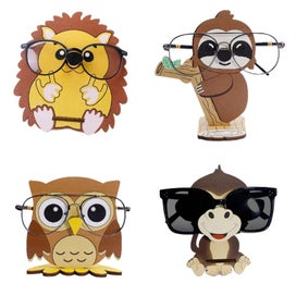 Listing 3 of 10 for Hedgehog Sloth Pattern Cartoon Wooden Glasses Frame Storage Rack Single Layer