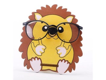 Listing 4 of 10 for Hedgehog Sloth Pattern Cartoon Wooden Glasses Frame Storage Rack Single Layer