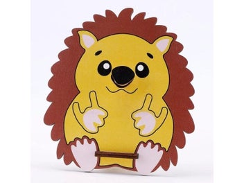 Listing 6 of 10 for Hedgehog Sloth Pattern Cartoon Wooden Glasses Frame Storage Rack Single Layer