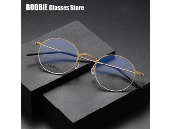 Listing 3 of 10 for High Quality Glasses Frame Pure Titanium Screwless Round Eyewear Eyeglasses Men