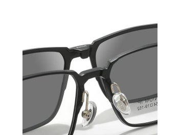 Listing 5 of 10 for 3 In 1 Pure Titanium Full Rim Square Men Glasses Frame With Polarized Clip On