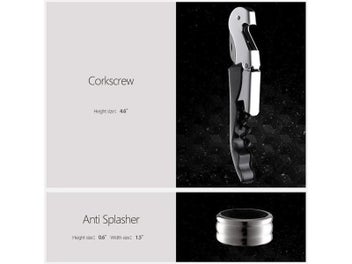 Listing 4 of 9 for 5Pcs Stainless Steel Wine Opener Kit Pourer Wine Ring Wine Decanter Bottle