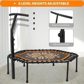 Listing 3 of 10 for 50 inch Mini trampoline Fitness Handrail Rebounder Cardio Trainer Exercise