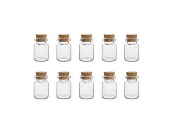Listing 1 of 10 for 10Pcs Mini Clear Glass Bottles With Cork Stopper For Wedding DIY