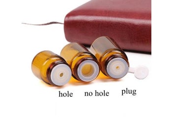 Listing 6 of 9 for 5pcs 1ml-5ml Mini Amber Liquid Glass Bottles With Orifice Reducer Cap