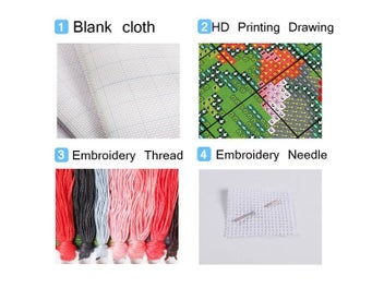 Listing 7 of 10 for HUACAN DIY Cross Stitch Sunflowers Cotton Thread Painting Embroidery Kits