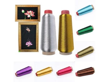 Listing 4 of 10 for 3600m/Roll Colorful Embroidery Cross Stitch DIY Manual Bright Silk Gold Thread
