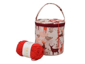 Listing 4 of 10 for Yarn Storage Bag Round Knitting Wool Yarn Bags Organizer Crochet Sewing Needles