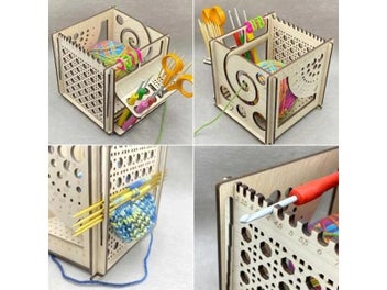 Listing 6 of 8 for All-in-One Wooden Yarn Bowl Multi-Purpose Knitting Tool Knitting And Crochet