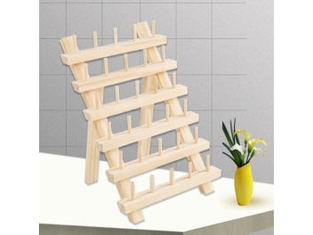 Listing 3 of 9 for Foldable Wooden Thread Holder 30/80/120 Spools Sewing Embroidery Thread Rack