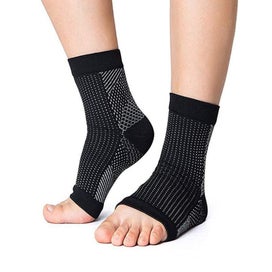 Listing 6 of 6 for Hod Health & Home Socks Tights White / Pink Black Foot Ankle Compression For Hee