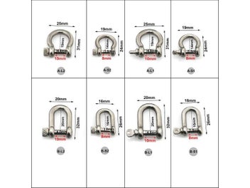 Listing 3 of 9 for 1piece Stainless Steel Shackle Carabiner D Ring Fob Key Ring Keychain Hook