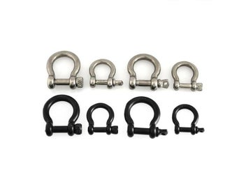 Listing 4 of 9 for 1piece Stainless Steel Shackle Carabiner D Ring Fob Key Ring Keychain Hook