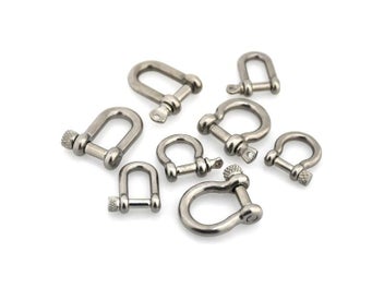 Listing 7 of 9 for 1piece Stainless Steel Shackle Carabiner D Ring Fob Key Ring Keychain Hook