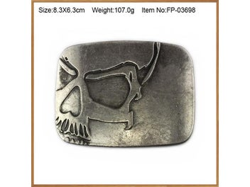 Listing 4 of 9 for Bullzine Zinc Alloy Embossed Skull Mjolnir THORSHAMMER VIKING JUDAS Belt Buckle