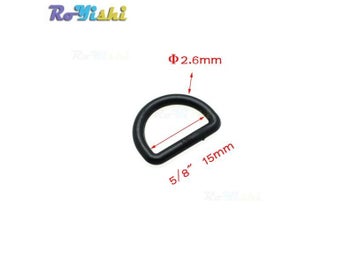 Listing 5 of 10 for 10 Pcs/Pack Plastic D-Ring Buckles In Sizes 10mm-45mm Black
