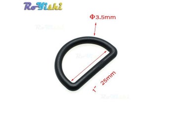 Listing 6 of 10 for 10 Pcs/Pack Plastic D-Ring Buckles In Sizes 10mm-45mm Black