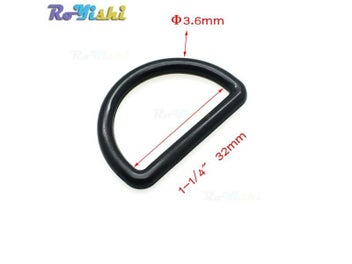Listing 7 of 10 for 10 Pcs/Pack Plastic D-Ring Buckles In Sizes 10mm-45mm Black