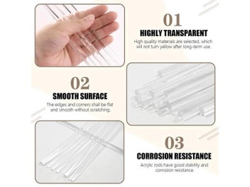 Listing 4 of 9 for 1-10PCS Clear Acrylic Rod DIY Craft Architectural Model Material Acrylic