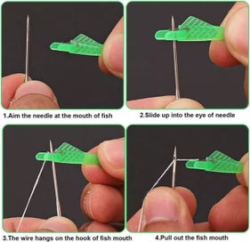 Listing 8 of 10 for Small Fish Plastic Needle Threader Leather Craft Tools Quick Thread Guide Press