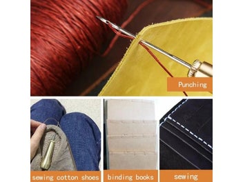 Listing 5 of 10 for Leather Sewing Kit DIY Leather Sewing Awl Needle With Copper Handle Set Leather