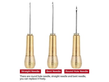 Listing 6 of 10 for Leather Sewing Kit DIY Leather Sewing Awl Needle With Copper Handle Set Leather