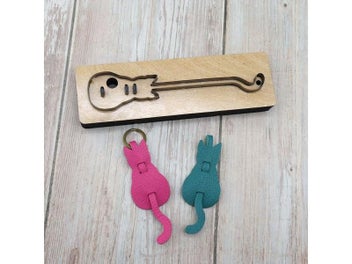 Listing 3 of 9 for New Japan Steel Blade Wooden Die Kitten Key Chain Pendant Wallet Leather Craft