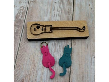 Listing 4 of 9 for New Japan Steel Blade Wooden Die Kitten Key Chain Pendant Wallet Leather Craft