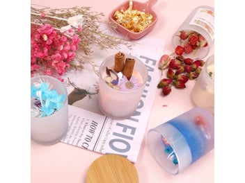 Listing 7 of 10 for 6 Pack Candle Jars With Lids Empty Candle Jars For Making Candles Thick Glass