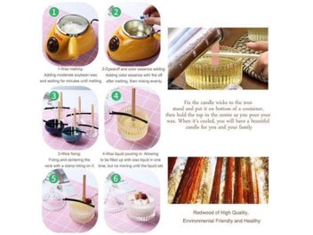 Listing 5 of 9 for 100 PCS 13x1.3cm Wooden Candle Wicks Smokeless Natural Wooden Candle Wicks For