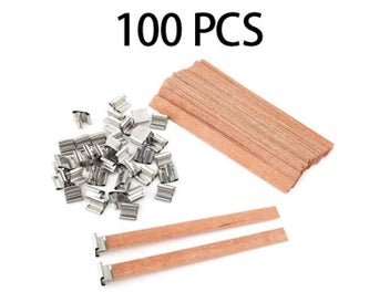 Listing 6 of 9 for 100 PCS 13x1.3cm Wooden Candle Wicks Smokeless Natural Wooden Candle Wicks For