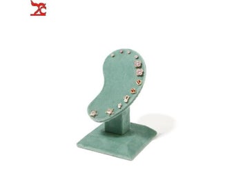 Listing 5 of 16 for Metal Jewelry Exhibitor Tray Green Velvet Jewelry Display Rack Counter Display